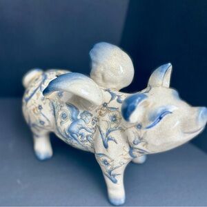 Artistic Ceramic Piggy Bank with Wings